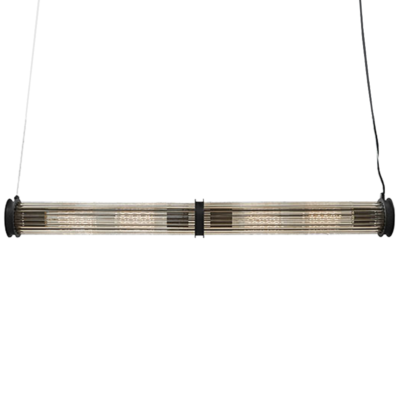 Подвесной светильник Glass TUBE Pendant Double Black Черный Прозрачный в Челябинске | Loft Concept 