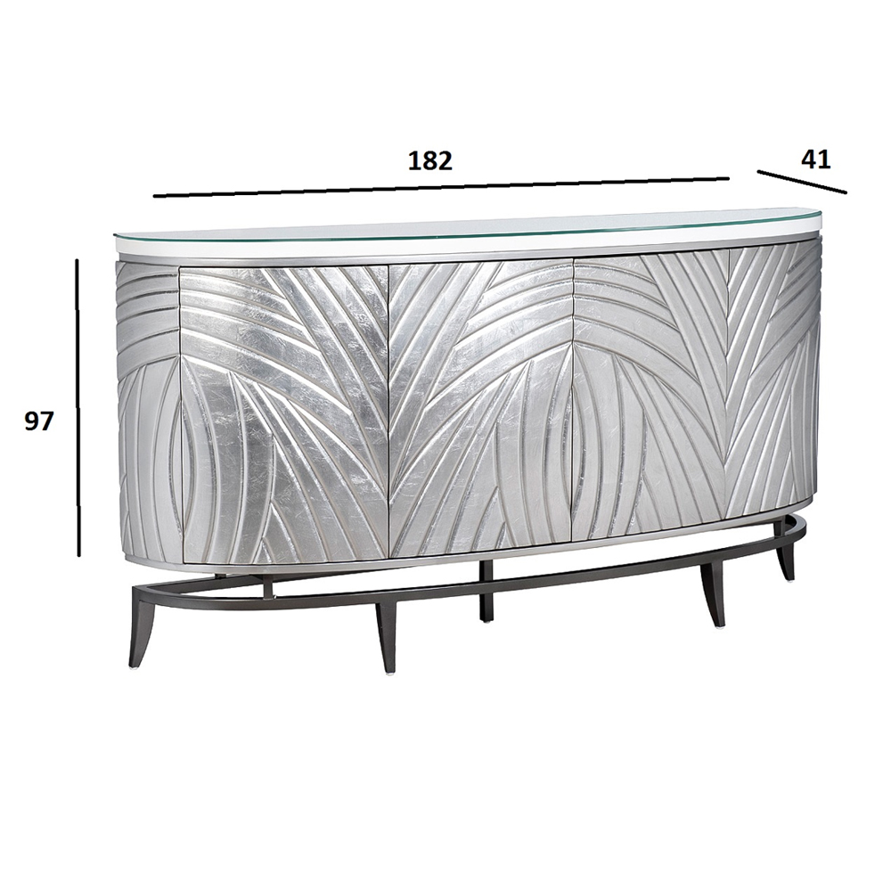Комод фактурный серебристый с дверцами Silver Chest of Drawers Комод фактурный серебристый с дверцами Silver Chest of Drawers в Челябинске