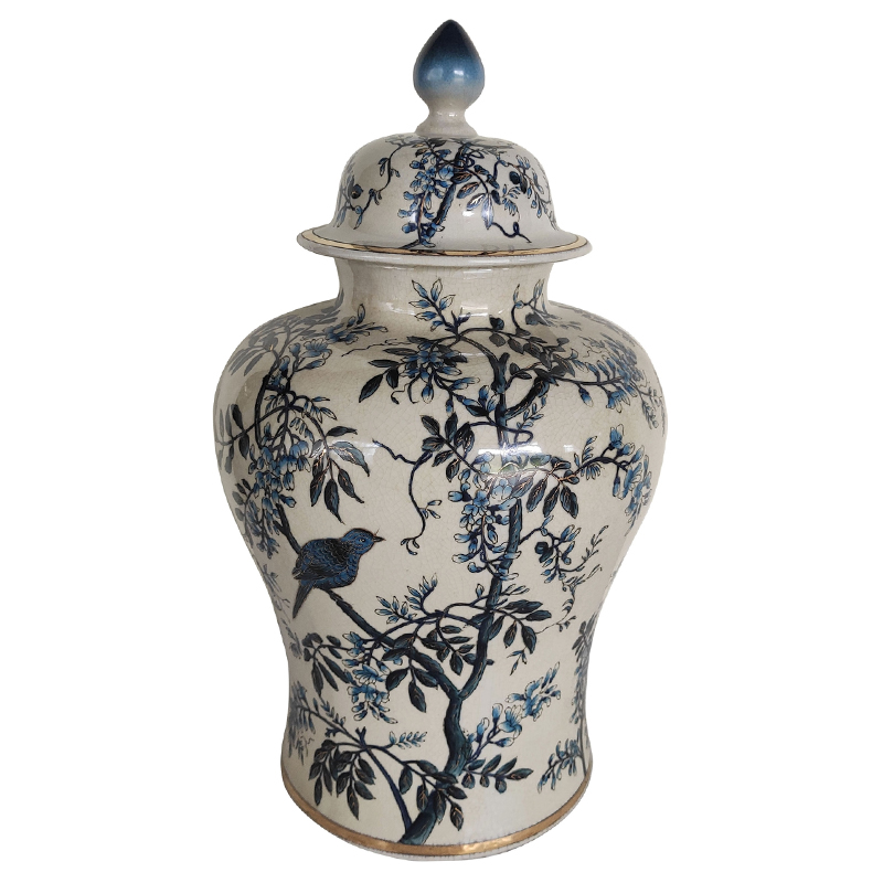 Ваза Blue White Vase Ramao Синий Белый Ваза Blue White Vase Ramao Синий Белый в Челябинске | Loft Concept