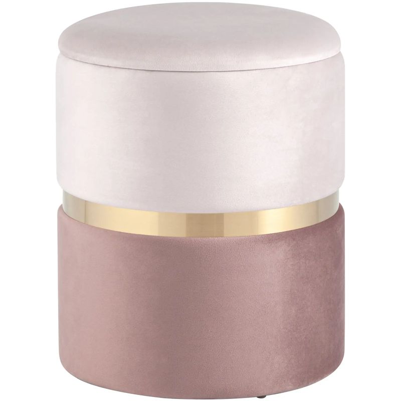 Пуф с ящиком Duo светлый розовый Glossy Velor Розовый пастельный Пуф с ящиком Duo светлый розовый Glossy Velor Розовый пастельный в Челябинске | Loft Concept