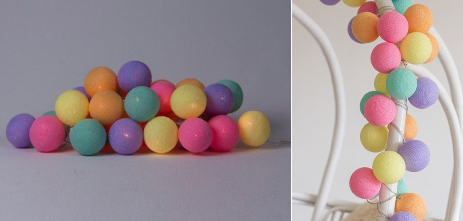 Гирлянда хлопковые фонарики Сotton Ball Ice Cream - Loft-Concept в Челябинске