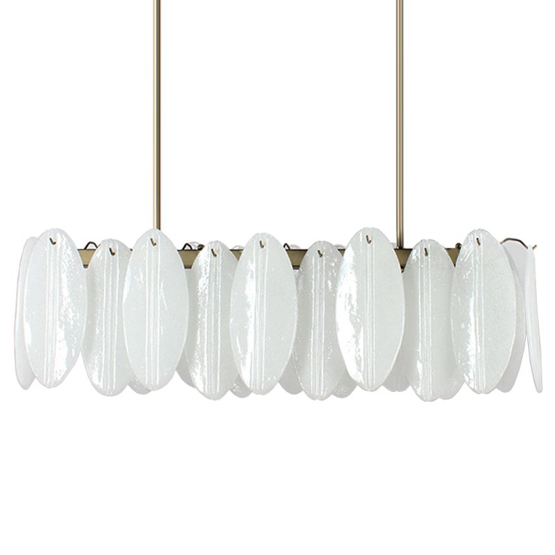 Люстра Angel Style Italian Murano Glass Rectangle Латунь Белый Люстра Angel Style Italian Murano Glass Rectangle Латунь Белый в Челябинске | Loft Concept