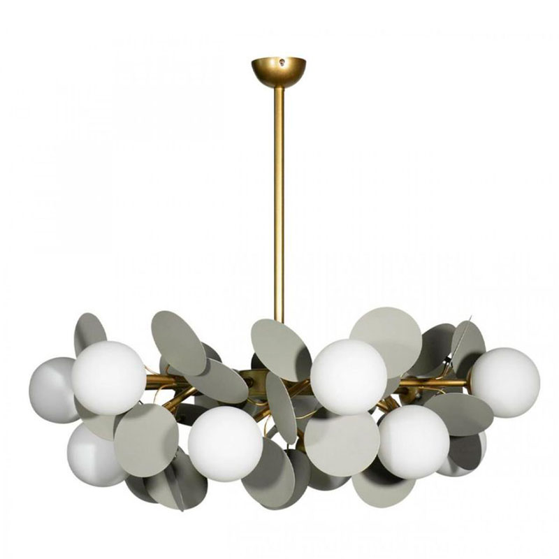 Люстра MATISSE Chandelier Gray 12 ламп Серый Золотой Белый Люстра MATISSE Chandelier Gray 12 ламп Серый Золотой Белый в Челябинске | Loft Concept