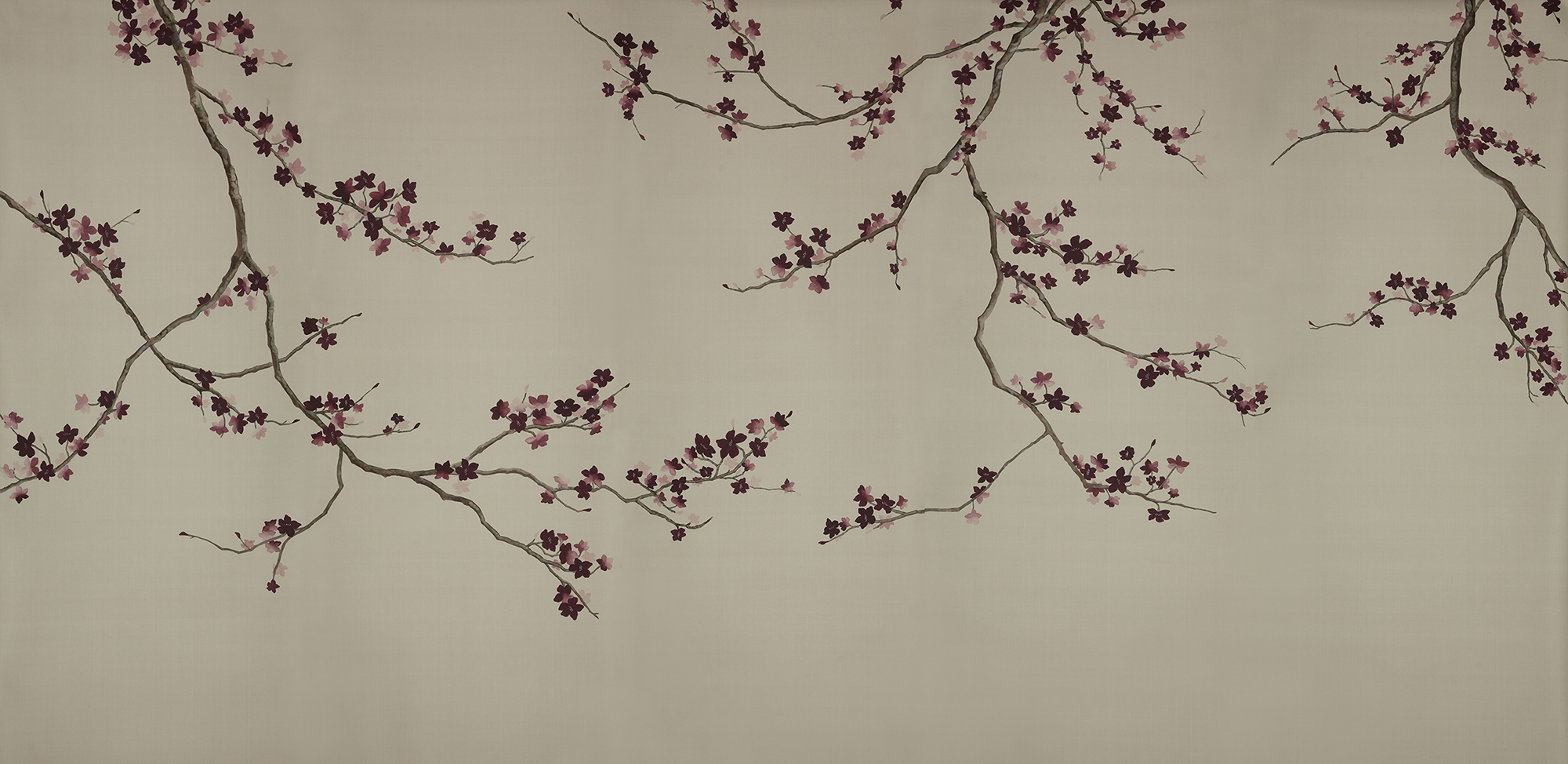 Обои ручная роспись Cherry Tree Special Colourway on Icefield dyed silk Обои ручная роспись Cherry Tree Special Colourway on Icefield dyed silk - постер Loft-Concept в Челябинске