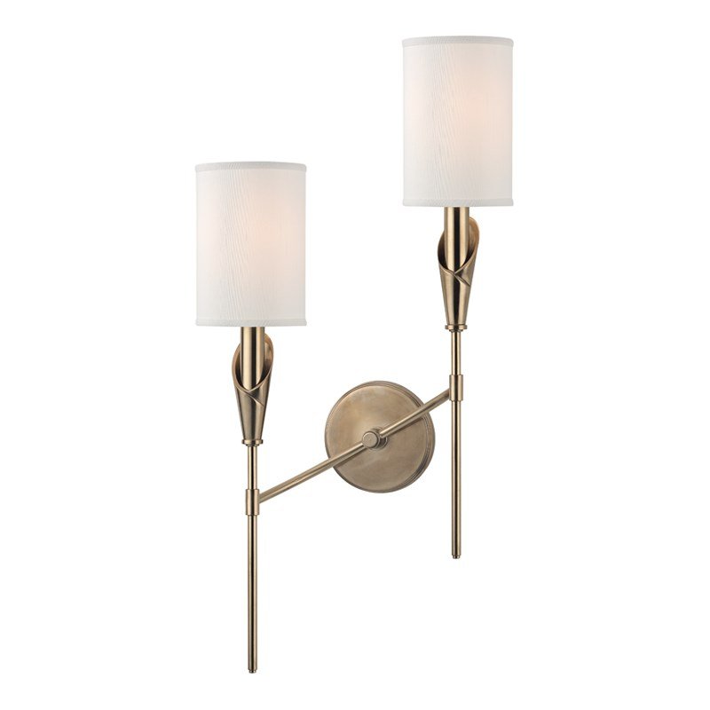 Настенный светильник Wall Sconce TATE 1312L-AGB Латунь Белый в Челябинске | Loft Concept 