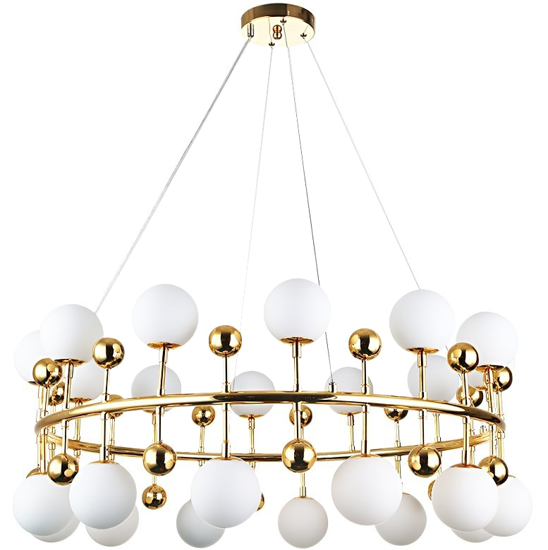 Люстра Milk Bubble Ring Chandelier Глянцевое золото Белый Люстра Milk Bubble Ring Chandelier Глянцевое золото Белый в Челябинске | Loft Concept