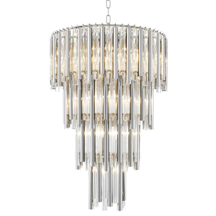 Люстра Eichholtz Chandelier Gigi L Прозрачное Стекло Никель Люстра Eichholtz Chandelier Gigi L Прозрачное Стекло Никель в Челябинске | Loft Concept