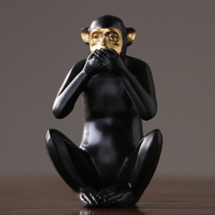 Статуэтка Monkey dont speak Золотой Черный Статуэтка Monkey dont speak Золотой Черный в Челябинске | Loft Concept