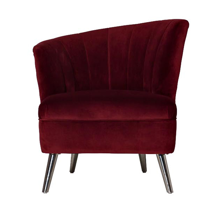 Кресло Moore Armchair Бургундский красный Нержавеющая сталь в Челябинске | Loft Concept 