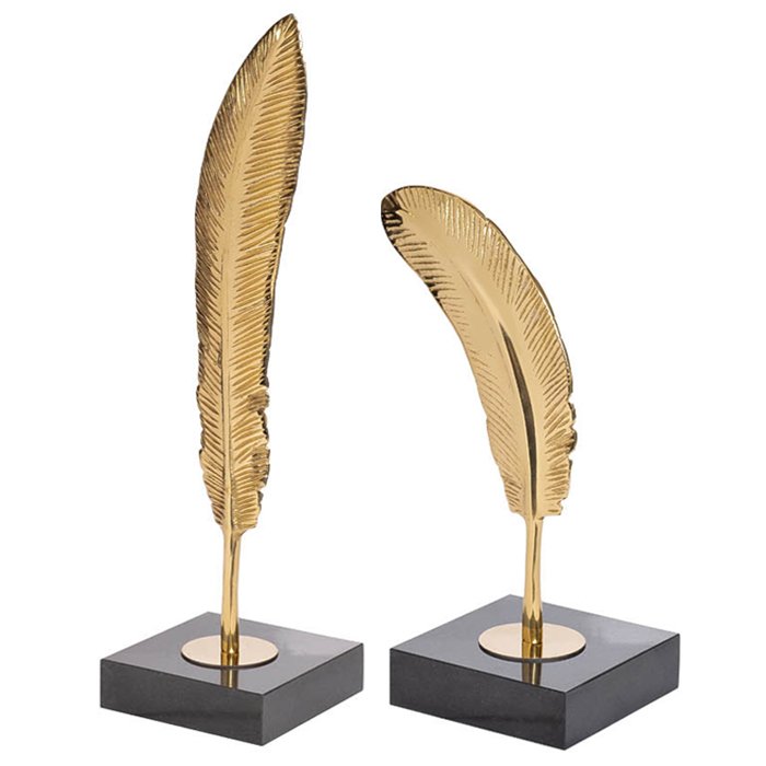Статуэтка Feather Gold Золотой Черный Статуэтка Feather Gold Золотой Черный в Челябинске | Loft Concept