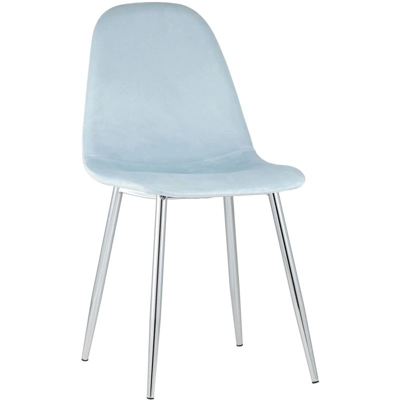 Стул Archie Chair Пастельно-Голубой Велюр Хромированные ножки Голубой пастельный Серебряный Стул Archie Chair Пастельно-Голубой Велюр Хромированные ножки Голубой пастельный Серебряный в Челябинске | Loft Concept