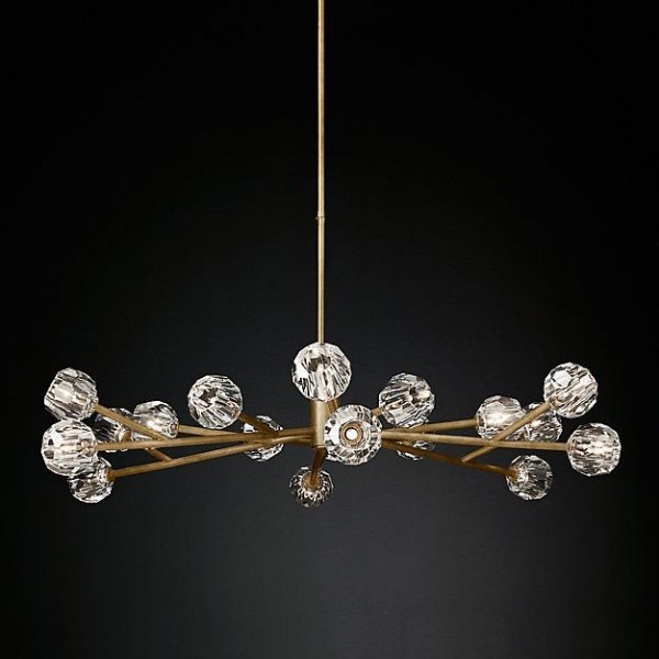 Люстра RH Boule De Cristal Round Chandelier 48 Латунь Черный Люстра RH Boule De Cristal Round Chandelier 48 Латунь Черный в Челябинске | Loft Concept