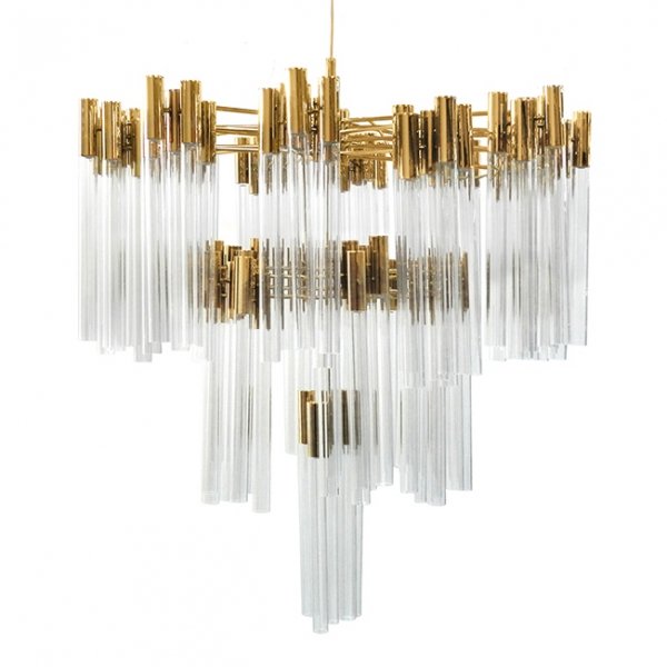 Люстра Contemporary chandelier crystal brass Глянцевое золото Прозрачное Стекло Люстра Contemporary chandelier crystal brass Глянцевое золото Прозрачное Стекло в Челябинске | Loft Concept