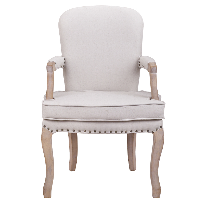 Кресло Aubrey Classical Armchair beige flax Бежевый Коричневый в Челябинске | Loft Concept 