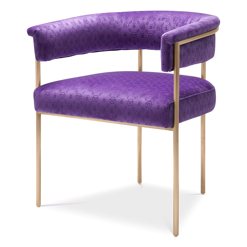Стул Philipp Plein Dining Chair Monogram Фиолетовый Фиолетовый Золотой Стул Philipp Plein Dining Chair Monogram Фиолетовый Фиолетовый Золотой в Челябинске | Loft Concept
