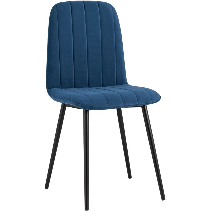 Стул Easy Chair Велюр Синий цвет Синий Черный Стул Easy Chair Велюр Синий цвет Синий Черный в Челябинске | Loft Concept
