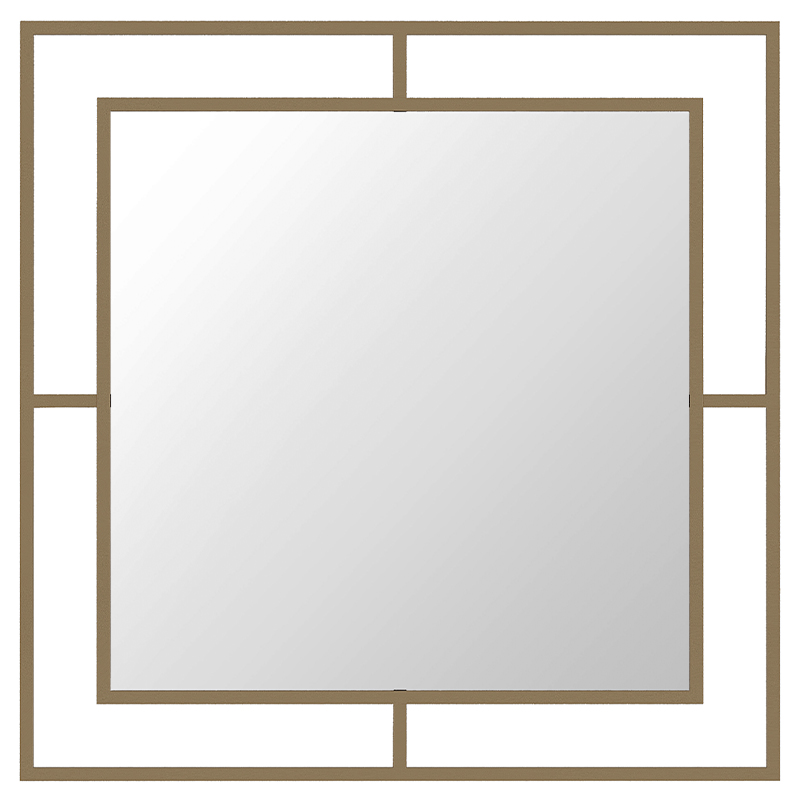 Настенное зеркало квадратной формы в металлической раме золотого цвета CORNER MIRROR GOLD Золотой Настенное зеркало квадратной формы в металлической раме золотого цвета CORNER MIRROR GOLD Золотой в Челябинске | Loft Concept