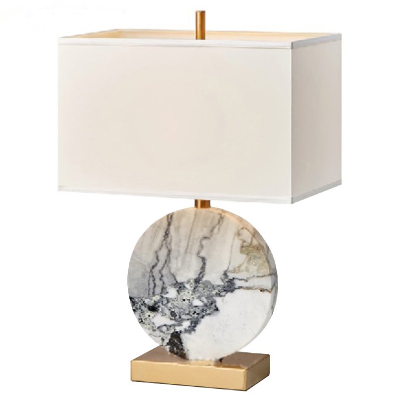 Настольная лампа Lua Grande Table Lamp gray marble Белый Серый Латунь Настольная лампа Lua Grande Table Lamp gray marble Белый Серый Латунь в Челябинске | Loft Concept