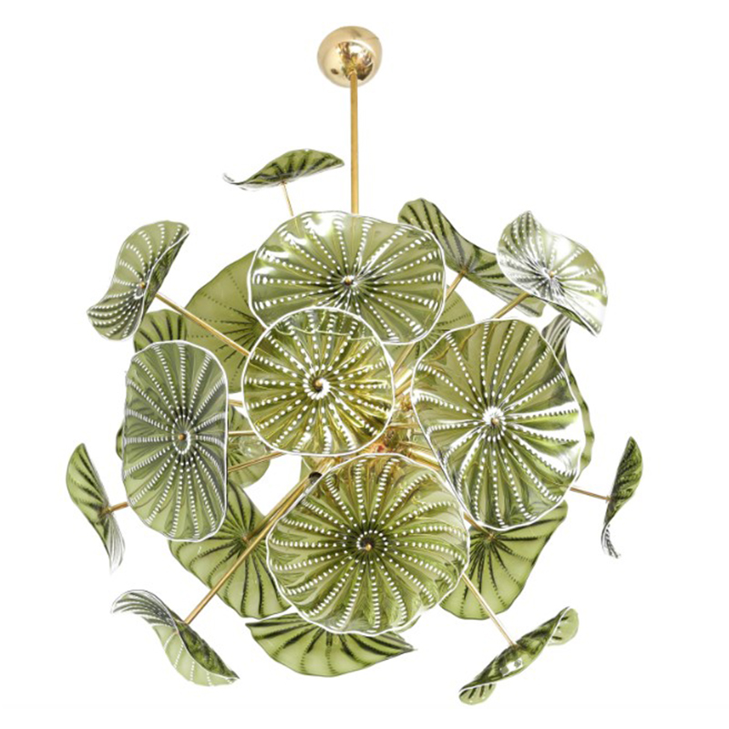Дизайнерская Люстра Зеленое Стекло Модерн середины ХХ века Murano Hand Blown Chartreuse Green Glass Chandelier Латунь Зеленый Дизайнерская Люстра Зеленое Стекло Модерн середины ХХ века Murano Hand Blown Chartreuse Green Glass Chandelier Латунь Зеленый в Челябинске | Loft Concept
