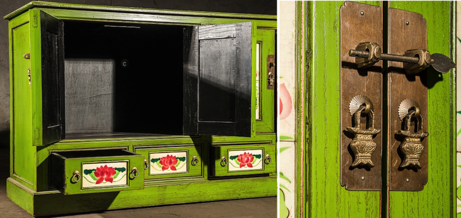 Китайский комод Rustic Cupboard Зеленый Китайский комод Rustic Cupboard Зеленый - Loft-Concept в Челябинске