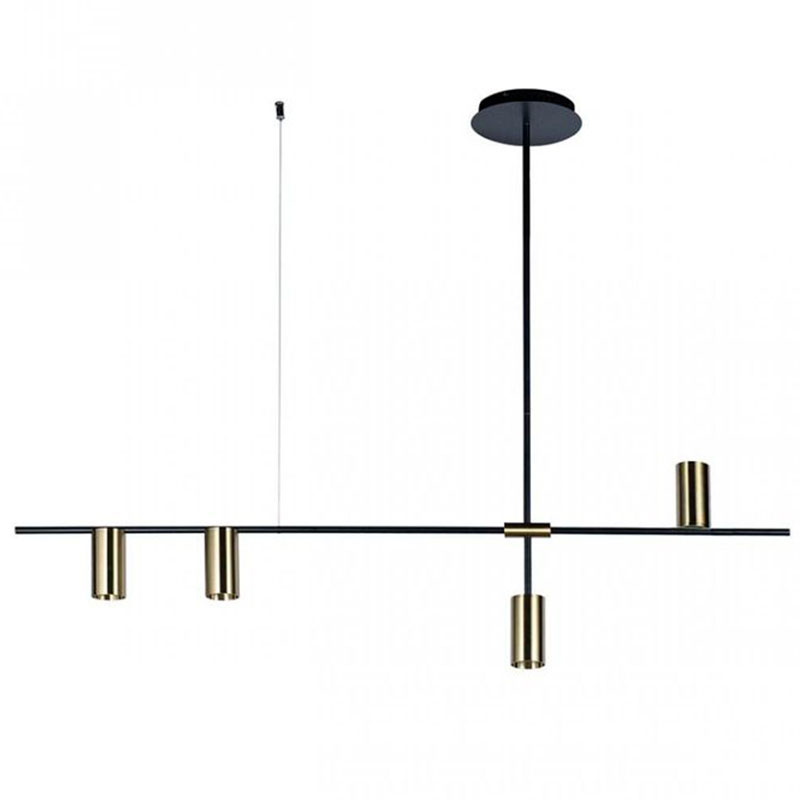 Подвесной светильник TRIBES LINEAR PENDANT 4 плафона Глянцевое золото Черный Подвесной светильник TRIBES LINEAR PENDANT 4 плафона Глянцевое золото Черный в Челябинске | Loft Concept