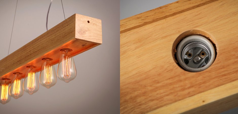 Люстра Loft Wooden Lighting Line Pendant Люстра Loft Wooden Lighting Line Pendant - Loft-Concept в Челябинске