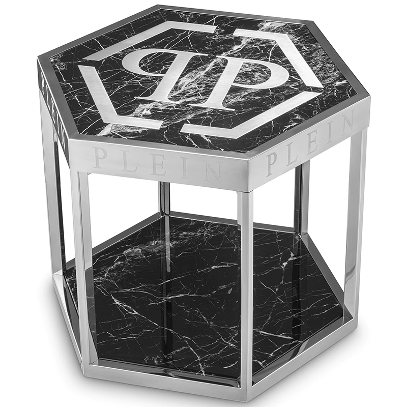 Приставной стол Philipp Plein Side Table Billionaire Chrome Хром Черный Мрамор Nero Приставной стол Philipp Plein Side Table Billionaire Chrome Хром Черный Мрамор Nero в Челябинске | Loft Concept