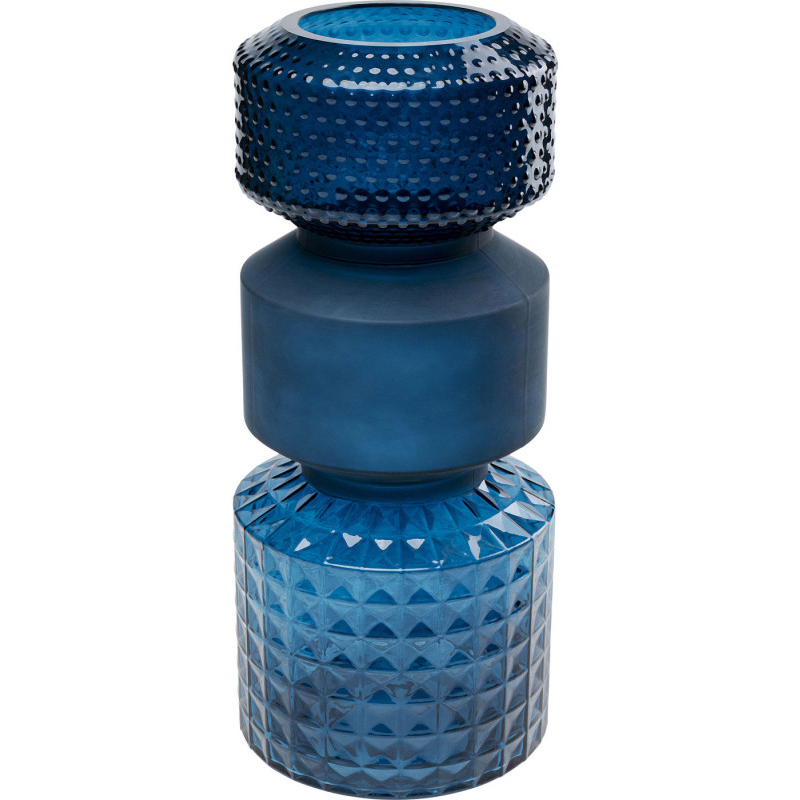 Ваза Geometric Blue Glass Vase 42 Синий Ваза Geometric Blue Glass Vase 42 Синий в Челябинске | Loft Concept