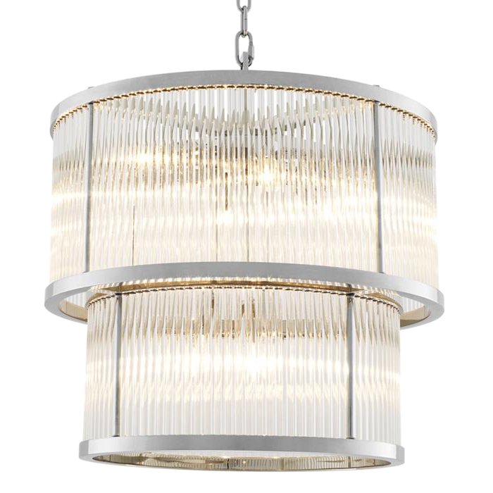 Люстра Chandelier Pasadena Nickel Никель Прозрачное Стекло Люстра Chandelier Pasadena Nickel Никель Прозрачное Стекло в Челябинске | Loft Concept