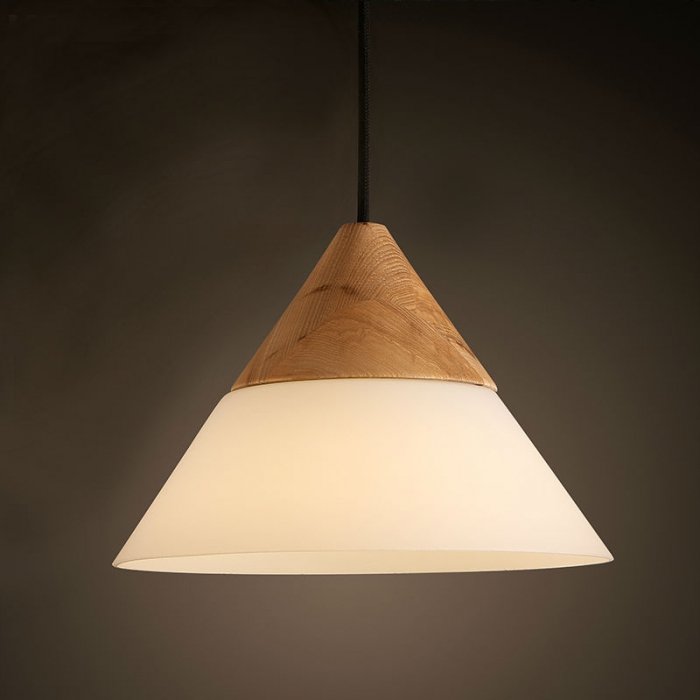Подвесной светильник Opaque Light Fat Белый Белый дуб Подвесной светильник Opaque Light Fat Белый Белый дуб в Челябинске | Loft Concept