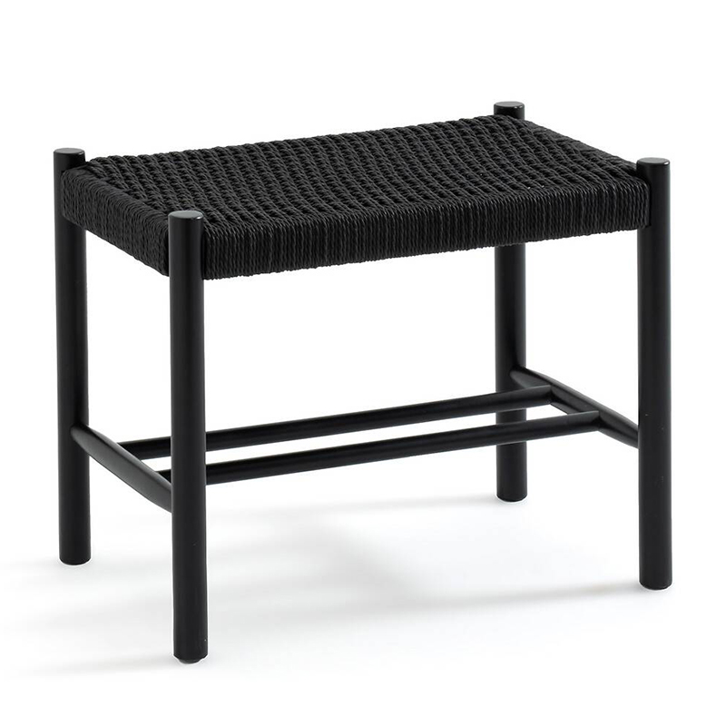 Банкетка Enzo Wicker Black Banquet mini Черный Банкетка Enzo Wicker Black Banquet mini Черный в Челябинске | Loft Concept