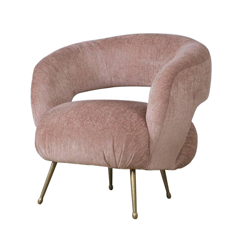 Кресло LAUREL LOUNGE CHAIR Латунь Розовый пастельный Кресло LAUREL LOUNGE CHAIR Латунь Розовый пастельный в Челябинске | Loft Concept