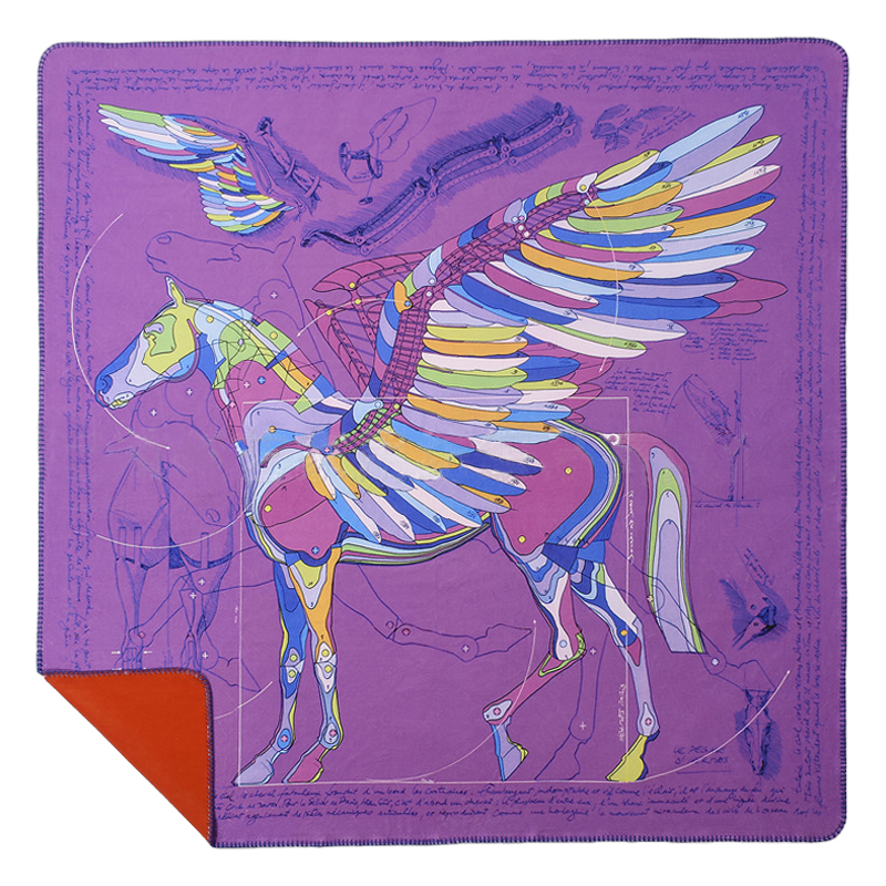 Плед Hermes Pegasus Purple Plaid Мульти Лиловый Плед Hermes Pegasus Purple Plaid Мульти Лиловый в Челябинске | Loft Concept