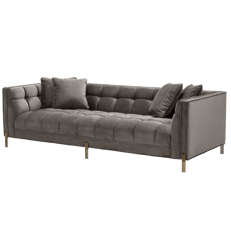 Диван Eichholtz Sofa Sienna grey Серый Матовая латунь Диван Eichholtz Sofa Sienna grey Серый Матовая латунь в Челябинске | Loft Concept