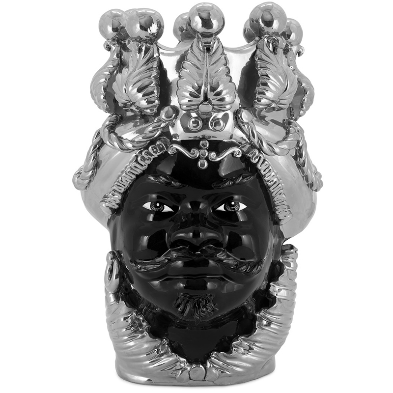 Ваза VASE MORO MAN BIG DREAMS silver Черный Серебряный Ваза VASE MORO MAN BIG DREAMS silver Черный Серебряный в Челябинске | Loft Concept
