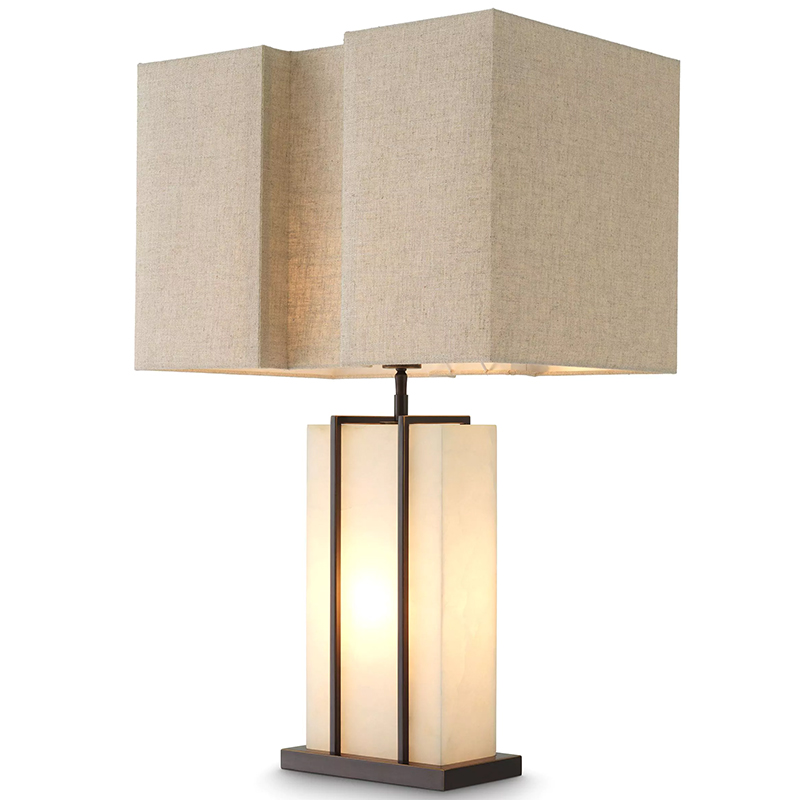 Настольная лампа Eichholtz Table Lamp Graham Темная бронза Бежево-серый Кремовый Настольная лампа Eichholtz Table Lamp Graham Темная бронза Бежево-серый Кремовый в Челябинске | Loft Concept