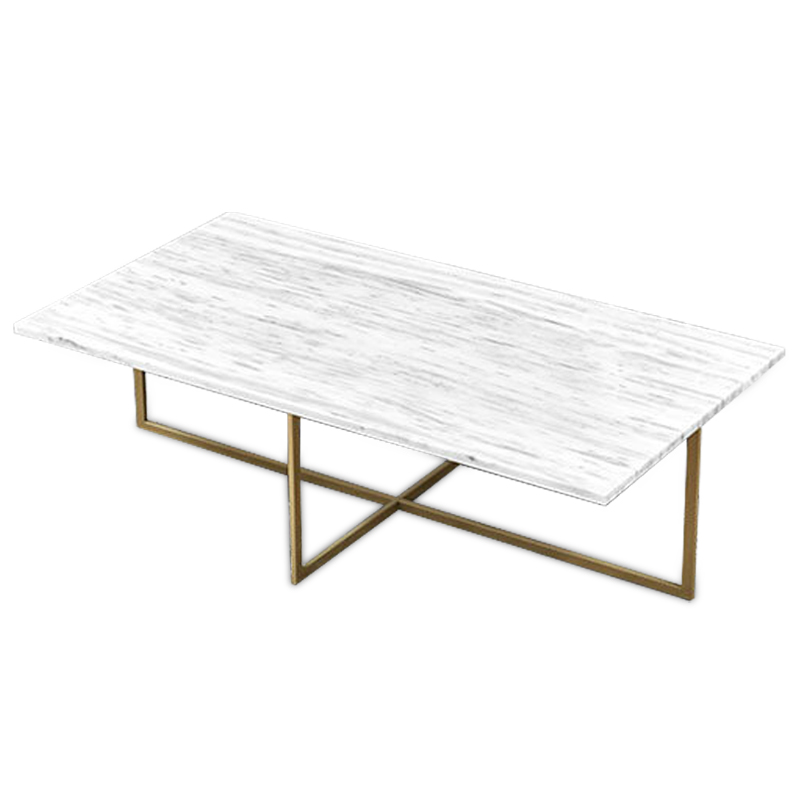 Кофейный стол Monson Coffee Table Белый Золотой Кофейный стол Monson Coffee Table Белый Золотой в Челябинске | Loft Concept