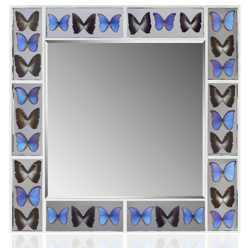 Зеркало BUTTERFLY SQ MIR Синий Серый Зеркало BUTTERFLY SQ MIR Синий Серый в Челябинске | Loft Concept