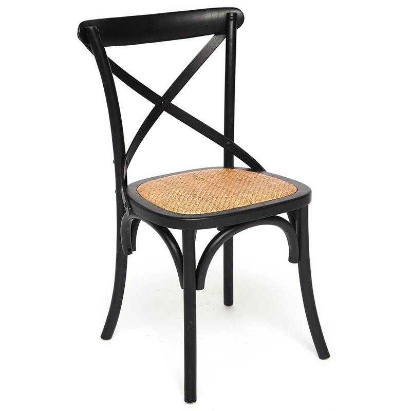 Стул Chaise Provence en Bois noir черный Черный Бежевый Стул Chaise Provence en Bois noir черный Черный Бежевый в Челябинске | Loft Concept
