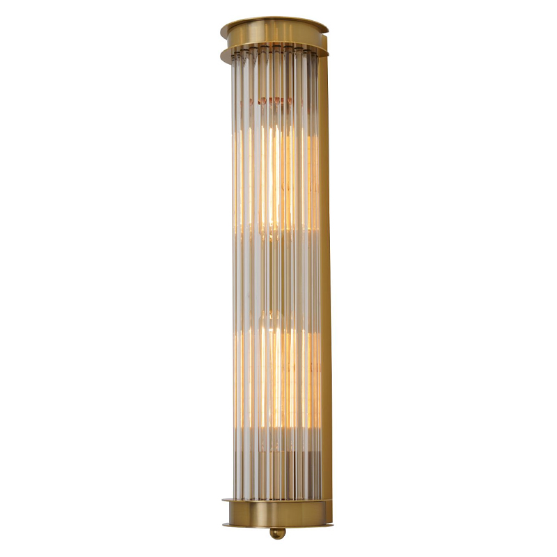 Бра с рифленым плафоном Glass Tube Brass Латунь Прозрачный в Челябинске | Loft Concept 