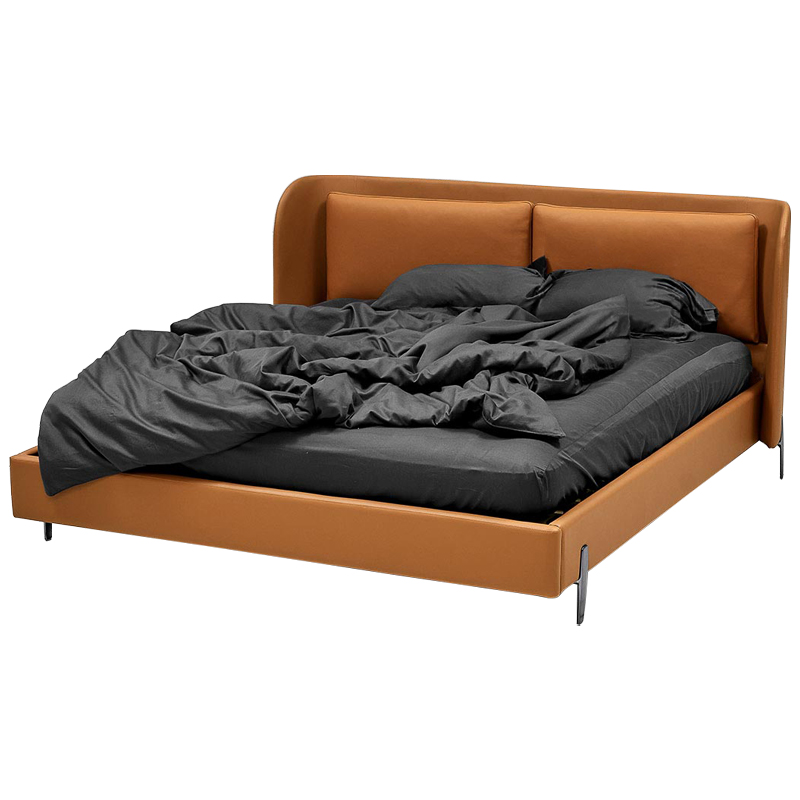 Кровать с закругленным изголовьем и подушками Flores Bed Карамель Кровать с закругленным изголовьем и подушками Flores Bed Карамель в Челябинске | Loft Concept