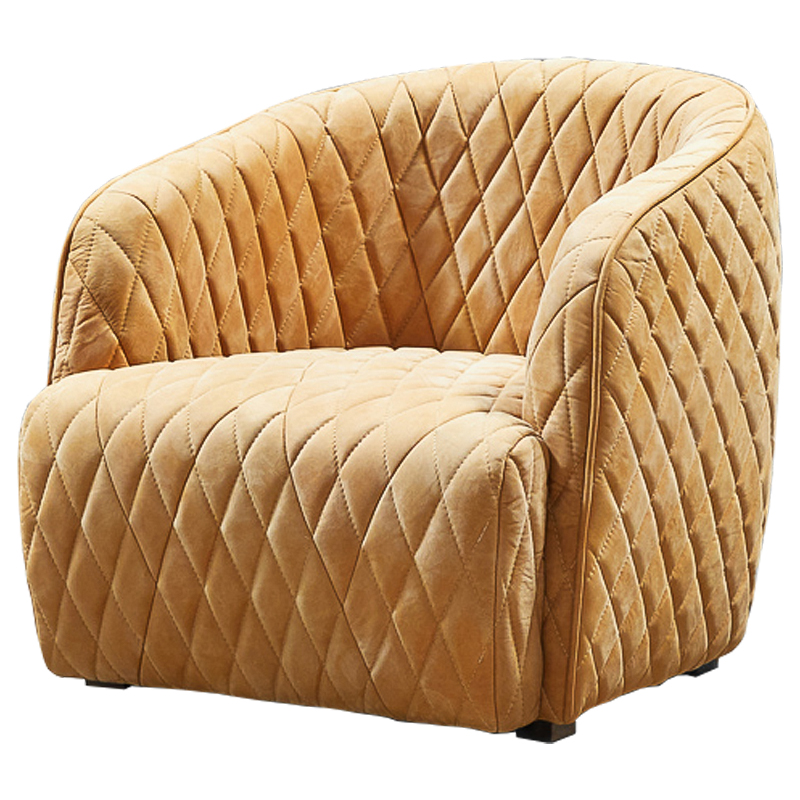 Кресло Rhombuses Upholstery Armchair Milk Caramel Карамель Коричневый в Челябинске | Loft Concept 