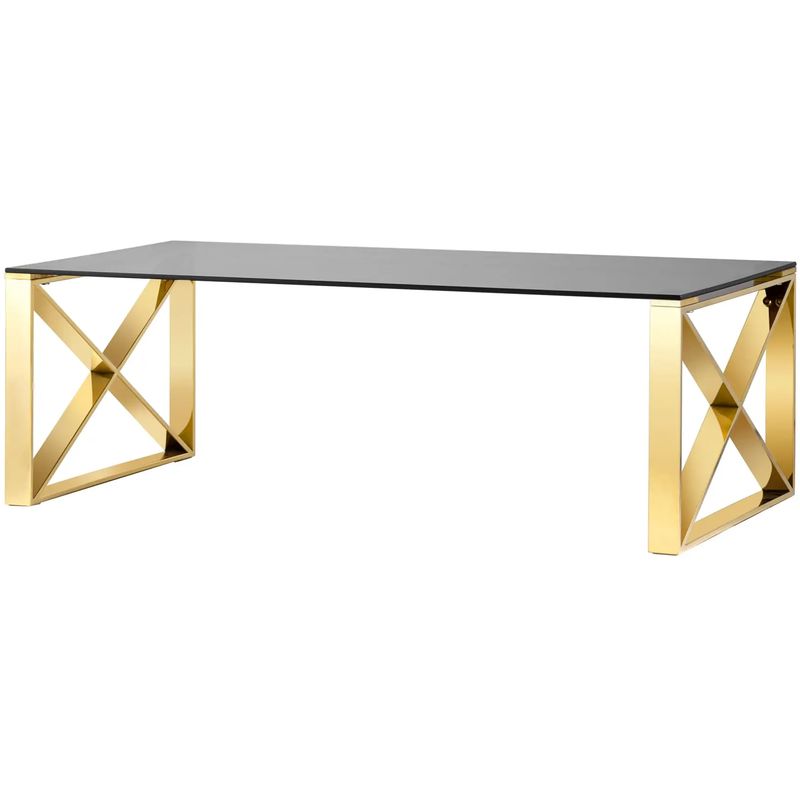 Столик кофейный Lannes Collection Gold Золотой Стекло Смок Столик кофейный Lannes Collection Gold Золотой Стекло Смок в Челябинске | Loft Concept