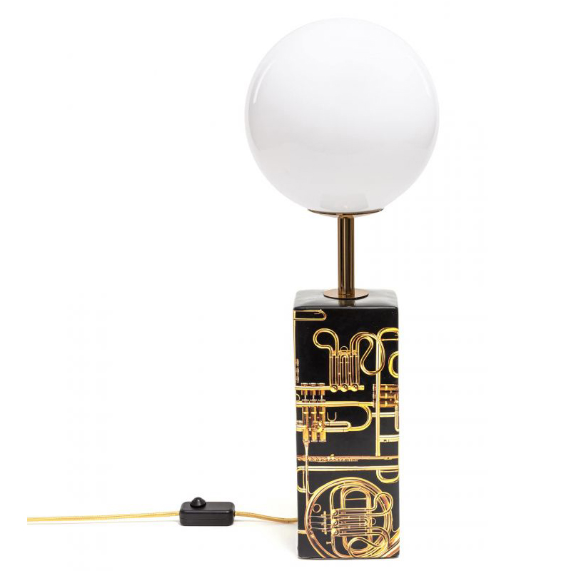 Настольная лампа Seletti Table Lamp Trumpets Черный Белый Золотой Настольная лампа Seletti Table Lamp Trumpets Черный Белый Золотой в Челябинске | Loft Concept