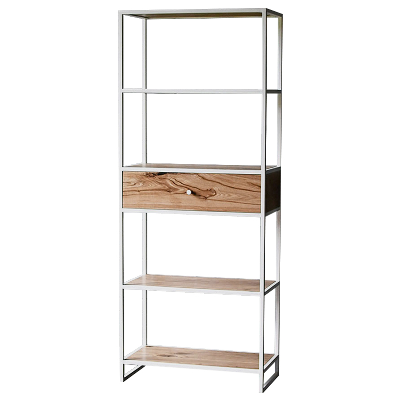 Стеллаж Reeve Industrial Metal Rust Rack Древесина Белый Стеллаж Reeve Industrial Metal Rust Rack Древесина Белый в Челябинске | Loft Concept