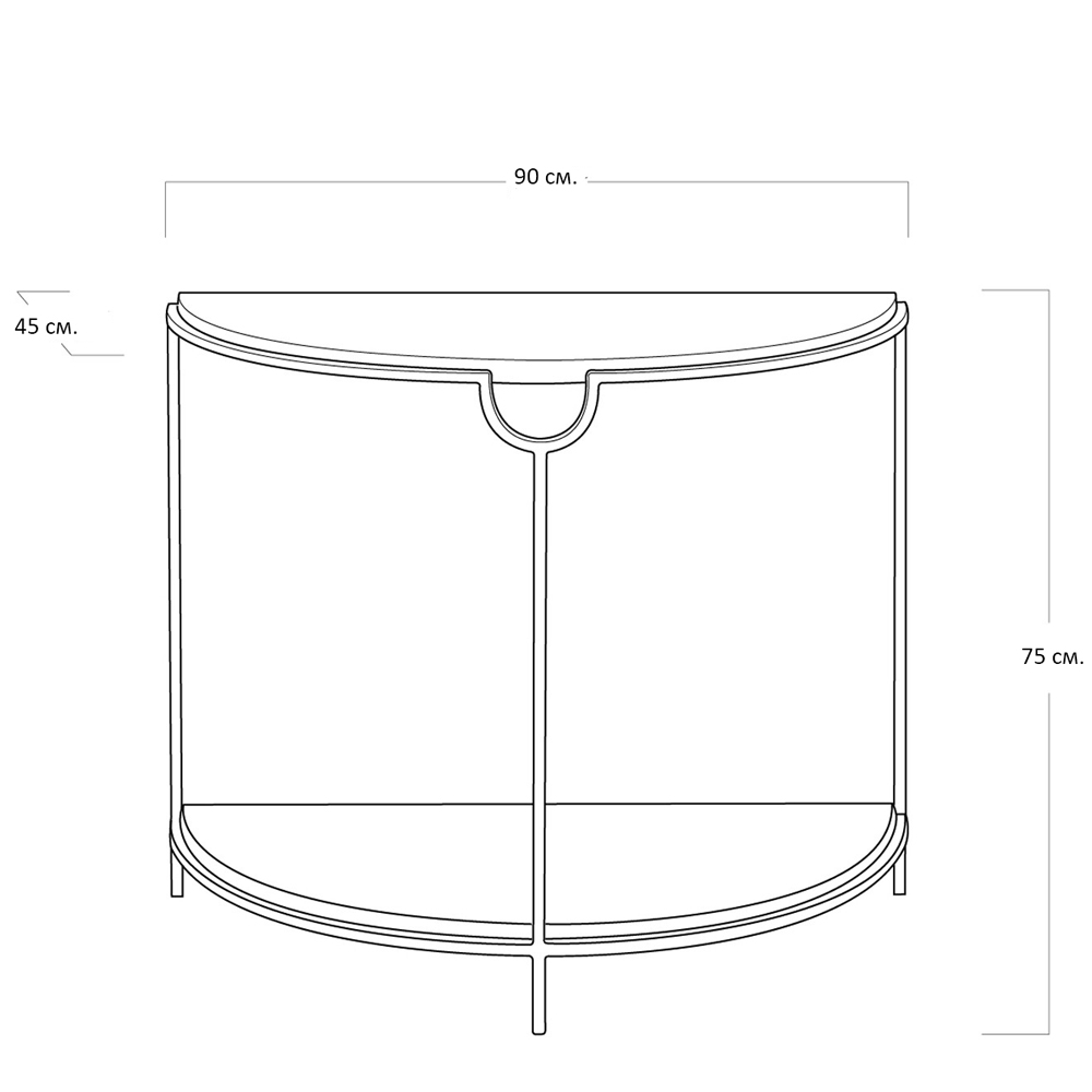Консоль полукруглая с 2-мя полками Semicircular Console Консоль полукруглая с 2-мя полками Semicircular Console в Челябинске
