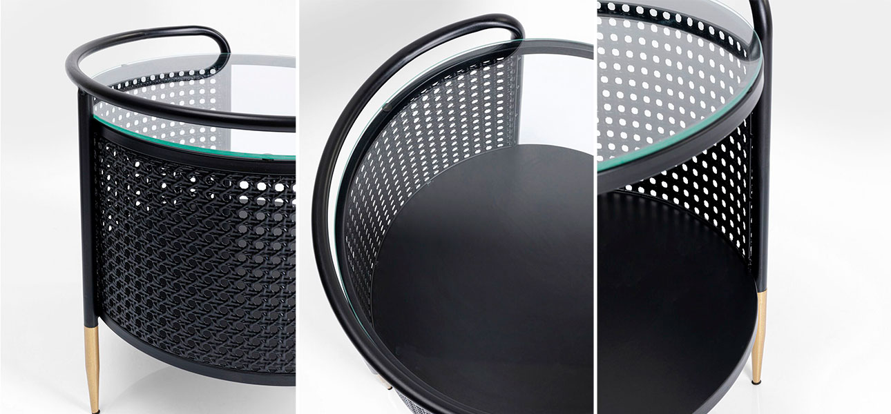 Приставной столик круглый цвет черный Damian - фото №2