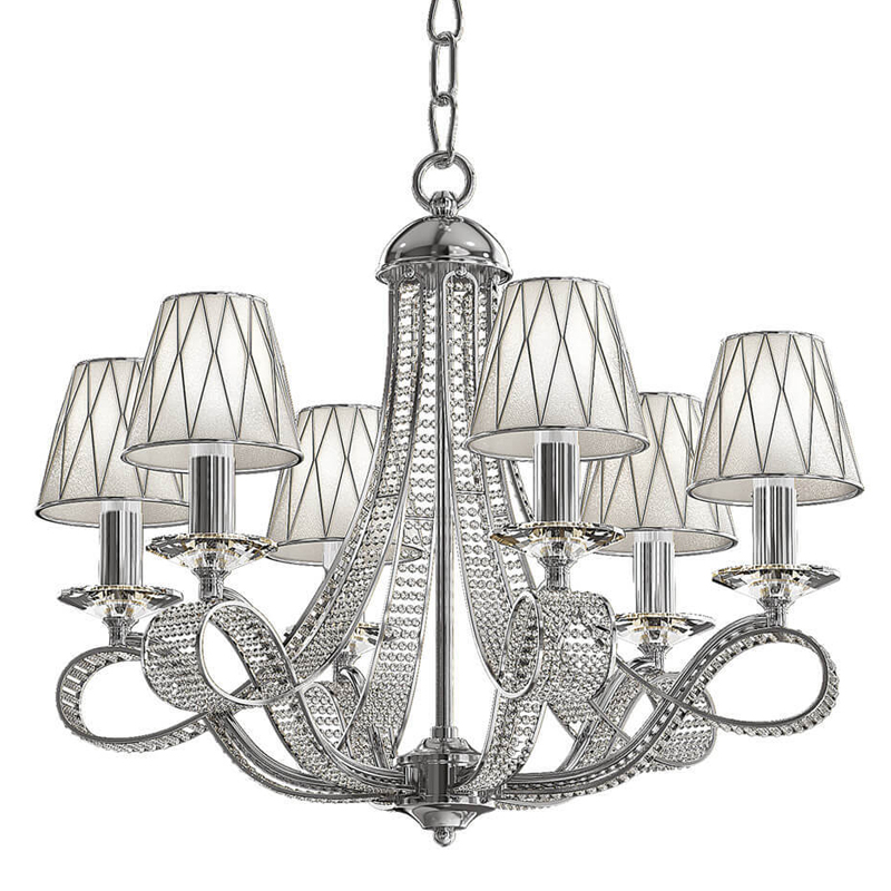 Люстра Franseza Chandelier chrome 67 Хром Белый Люстра Franseza Chandelier chrome 67 Хром Белый в Челябинске | Loft Concept