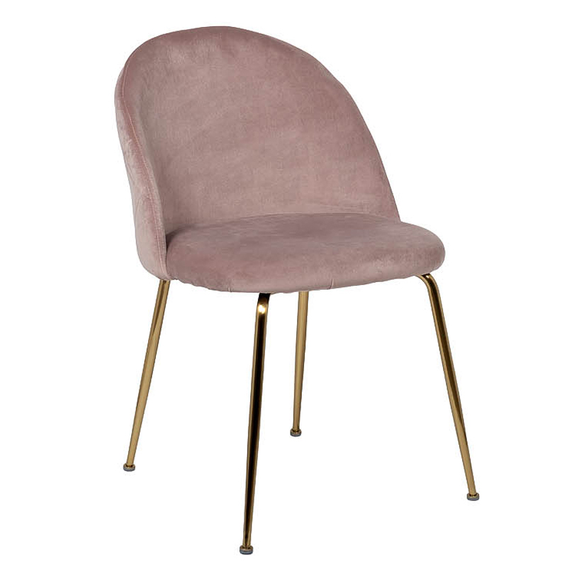 Стул Sadler Chair pink velor Розовый (Rose) Золотой Стул Sadler Chair pink velor Розовый (Rose) Золотой в Челябинске | Loft Concept