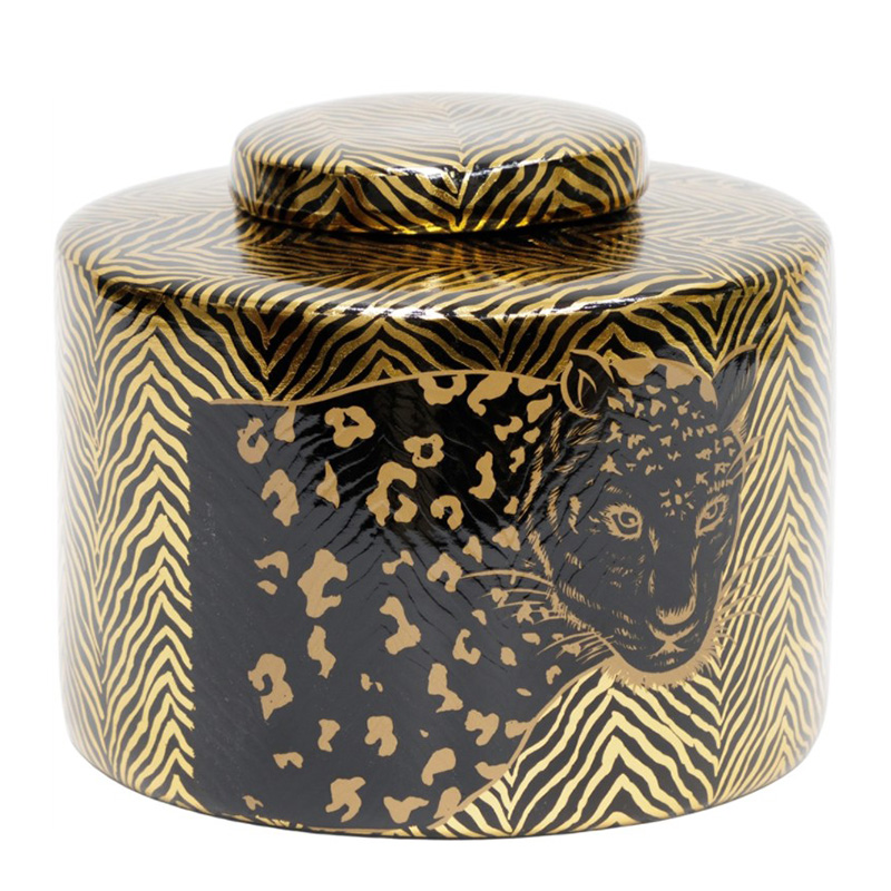 Ваза Leopard Vase black and gold 18 Черный Золотой Ваза Leopard Vase black and gold 18 Черный Золотой в Челябинске | Loft Concept